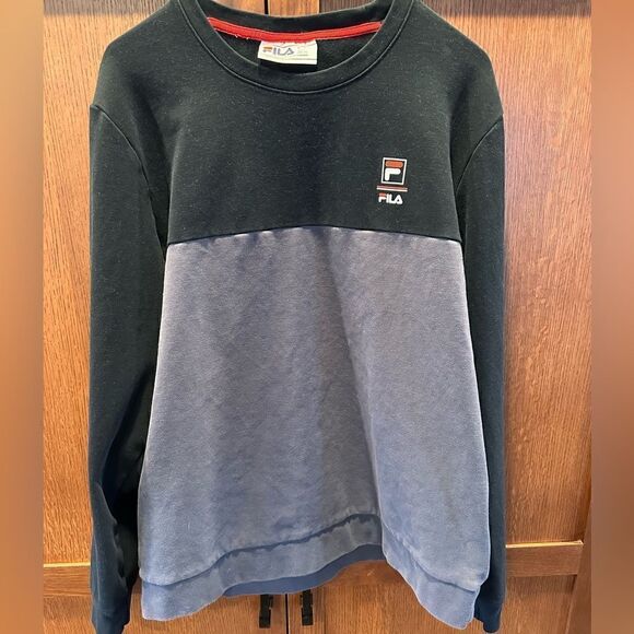 Fila Long Sleeve Sweatshirt. Size Large. Black and Gray. - Picture 1 of 3